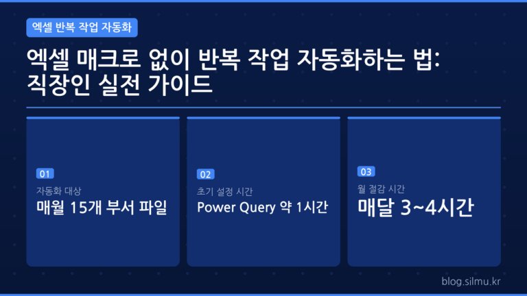 엑셀 반복 작업 자동화